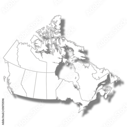 カナダ　国　地図　アイコン 