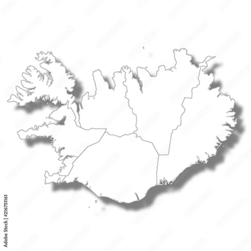 アイスランド　国　地図　アイコン 