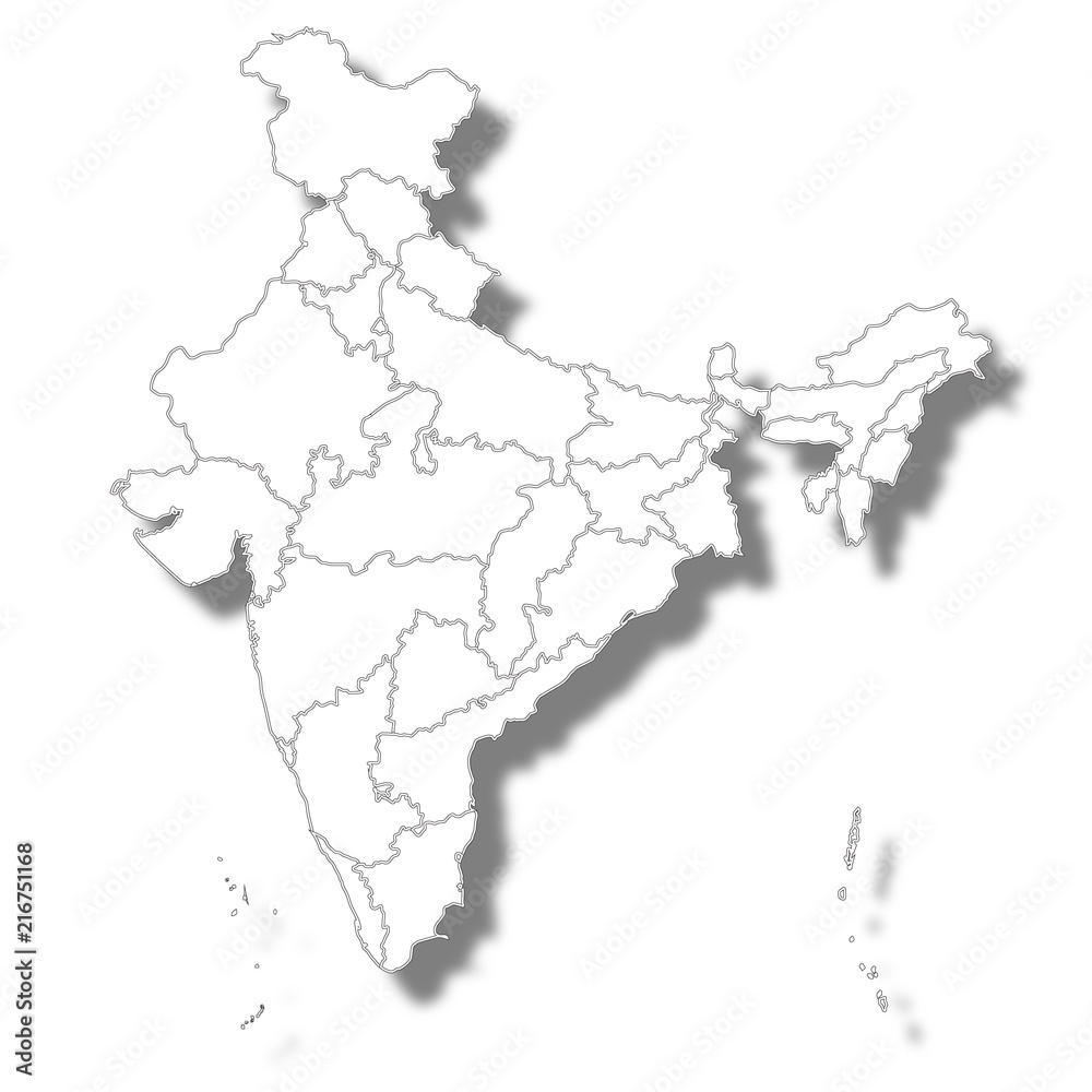 インド　国　地図　アイコン 