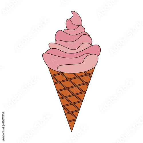 Delicious ice cream cone vector illustration graphic design