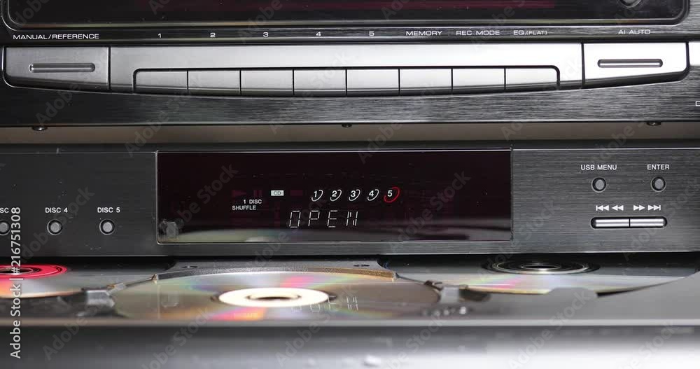 Opening CD multi disc player