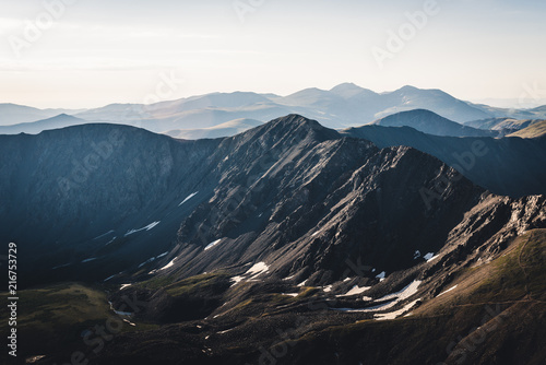 Landscape view of the Rocky Mountains in Colorado. 