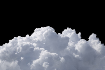 Isolated clouds over black.