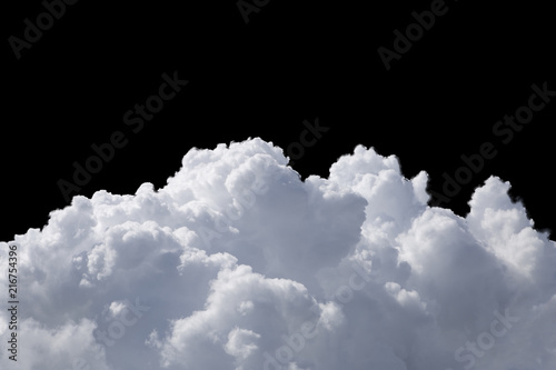 Isolated clouds over black.