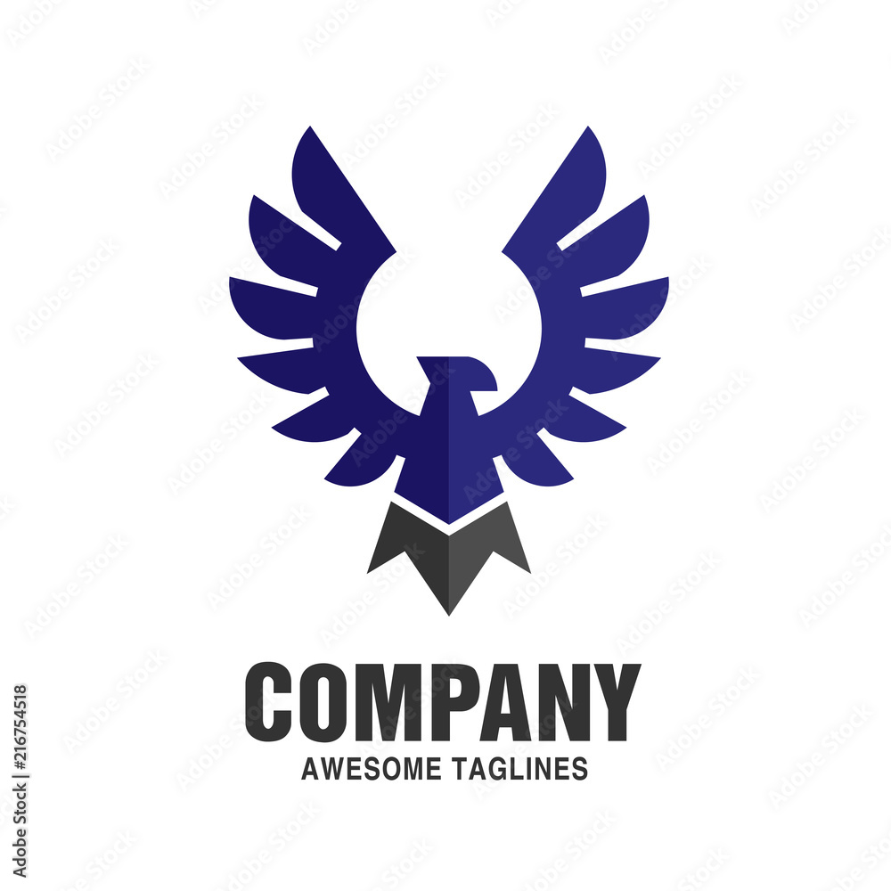 Obraz premium Falcon Eagle Bird color logo Template vector design