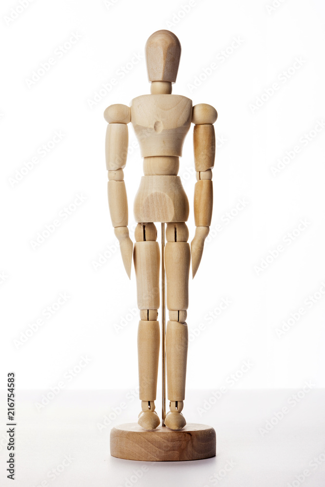Wooden Dummy human soldier isolated white. Wooden Dummy human soldier isolated white.