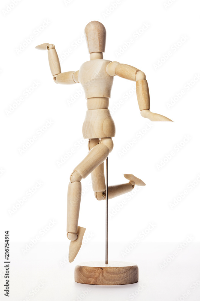 Wooden Dummy human dance isolated white. Wooden Dummy human dance isolated white.