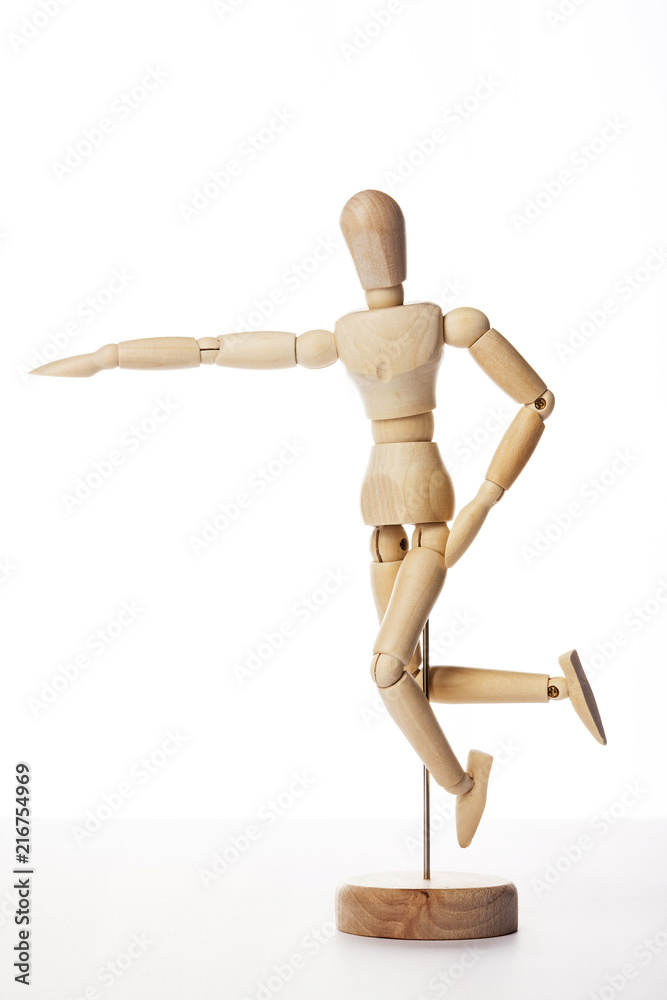 Wooden Dummy human dance isolated white. Wooden Dummy human dance isolated white.