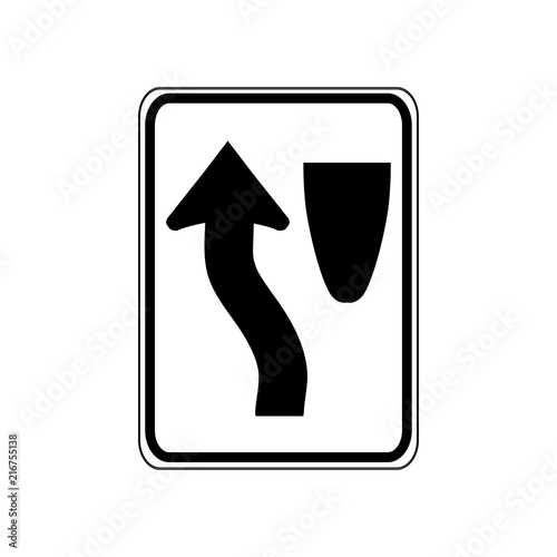 USA traffic road sign. keep to the left of obstruction. vector illustration