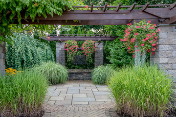 Leinwandbilder Lavendelfarbene Motive Landscape architecture with water features for summer garden  © rabbitti