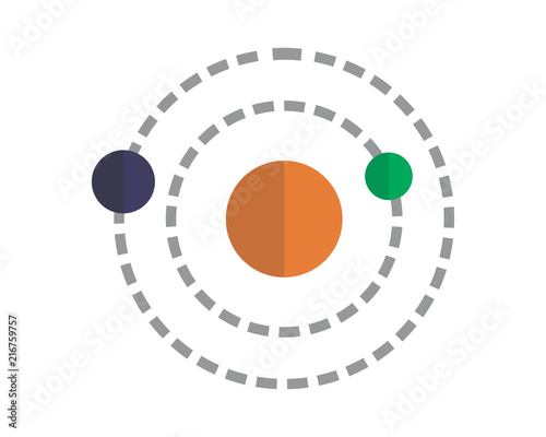 rotation galaxy orbit atom molecule neutron image vector icon logo