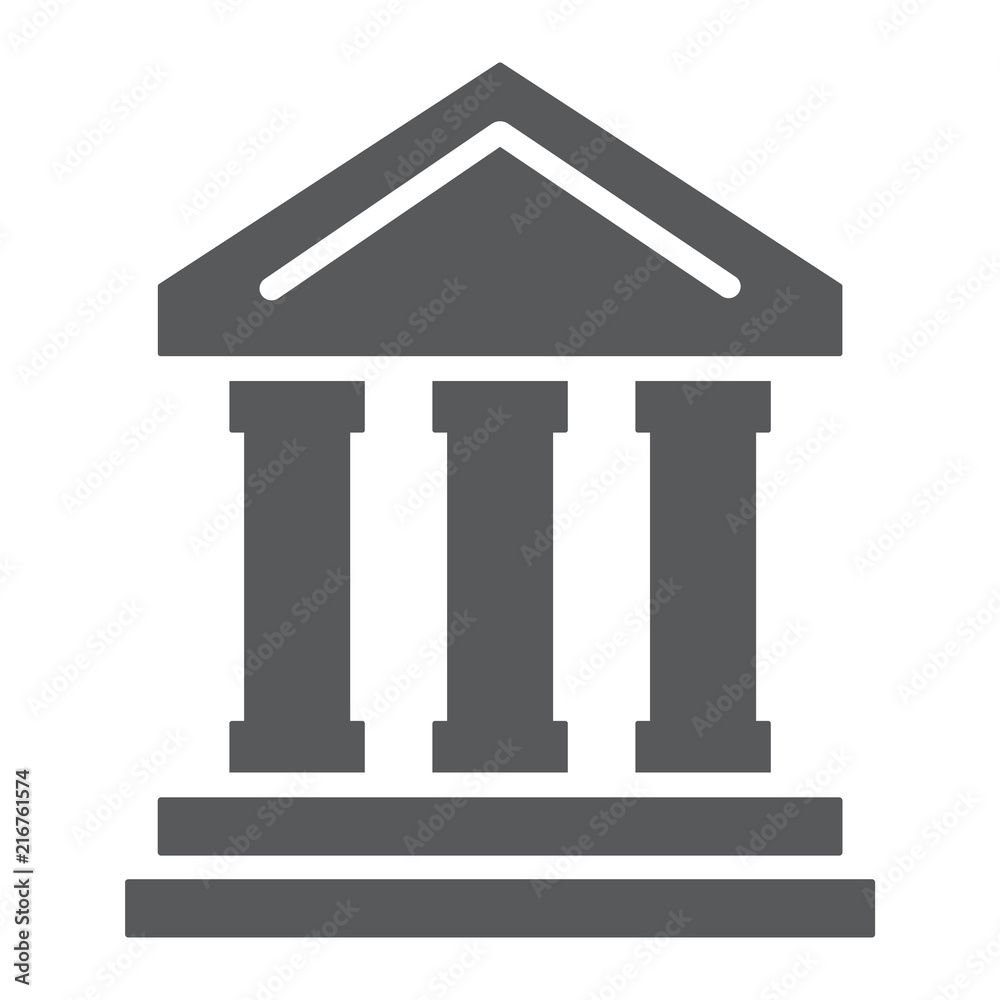 Bank building glyph icon, finance and banking, bank sign, vector graphics, a solid pattern on a white background, eps 10. Bank building glyph icon, finance and banking, bank sign, vector graphics, a solid pattern on a white background, eps 10.