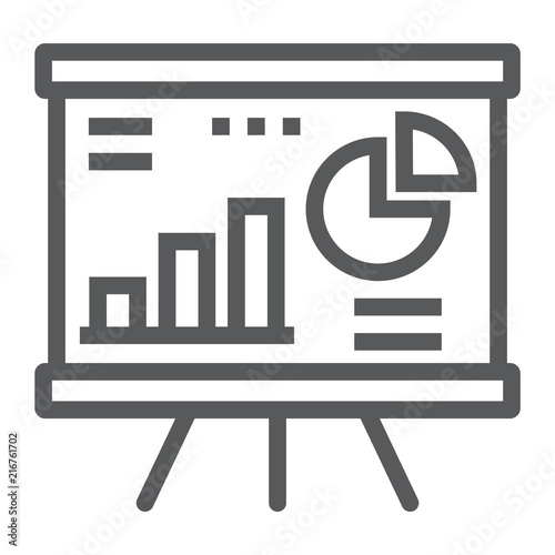 Financial analysis line icon, finance and banking, diagram sign, vector graphics, a linear pattern on a white background, eps 10.