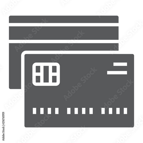 Credit card glyph icon, finance and banking, card sign, vector graphics, a solid pattern on a white background, eps 10.