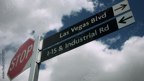 Timelapse of traffic Stop sign Las Vegas Nevada