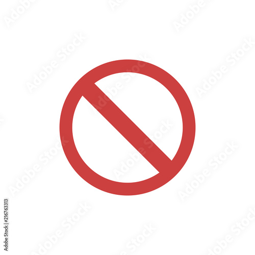 Prohibition, restriction flat icon, vector sign, colorful pictogram isolated on white. No entry Symbol, logo illustration. Flat style design