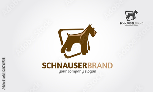 Schnauzer Vector Logo Template. Vector silhouette of a schnauzer dog on a white background.