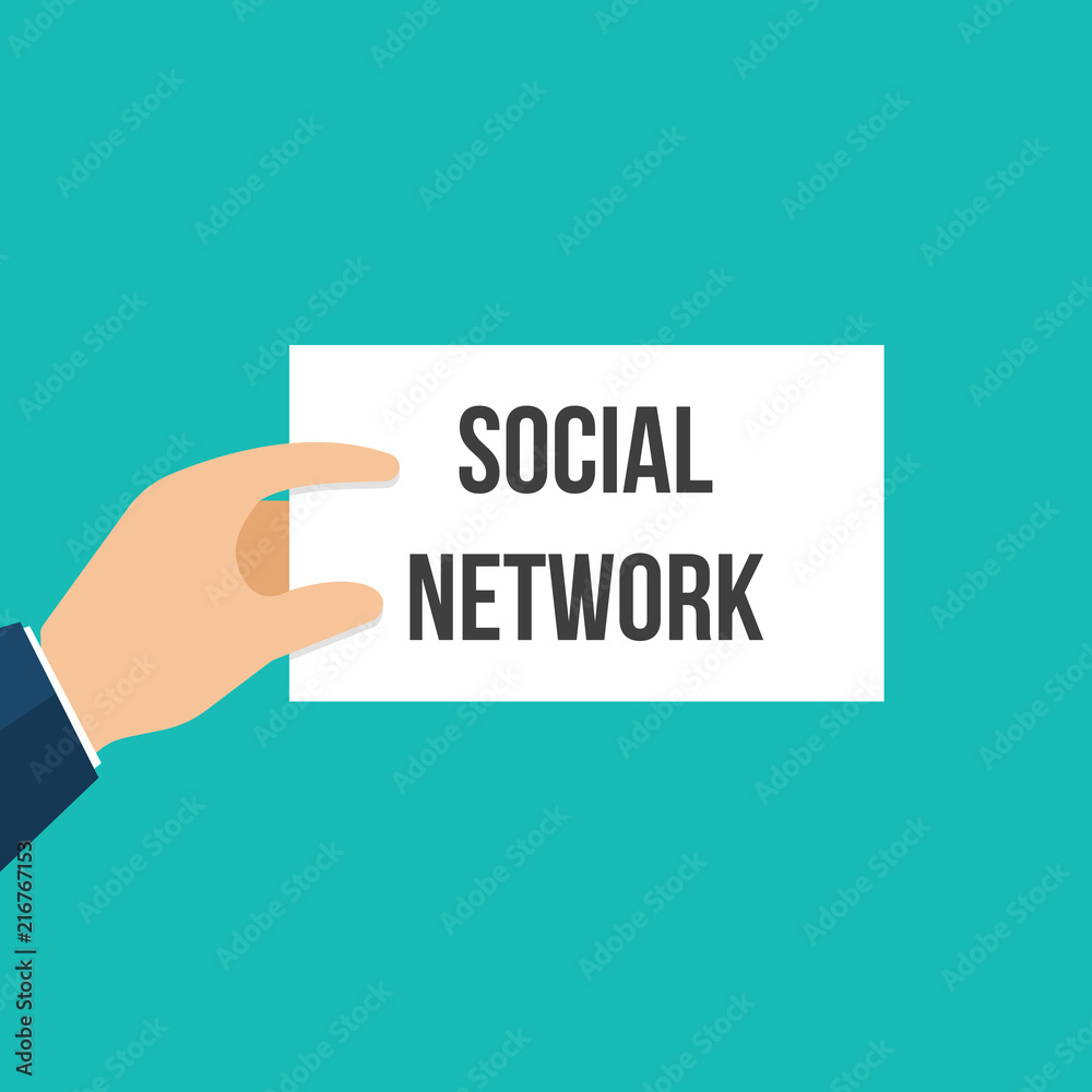 Man showing paper SOCIAL NETWORK text Man showing paper SOCIAL NETWORK text