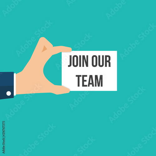 Man showing paper JOIN OUR TEAM