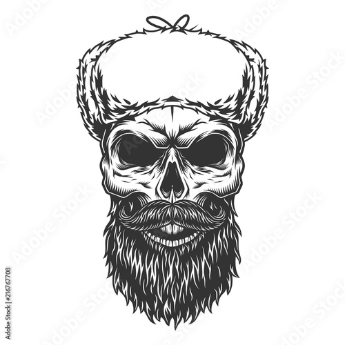 Skull in the ushanka hat