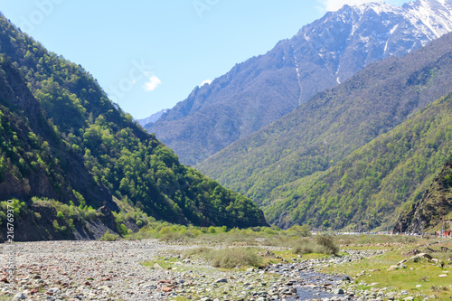 Mountain river in the Caucasian mountains