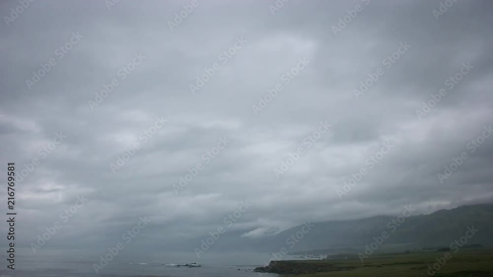 Timelapse of rainy coast Pacific Ocean California Timelapse of rainy coast Pacific Ocean California