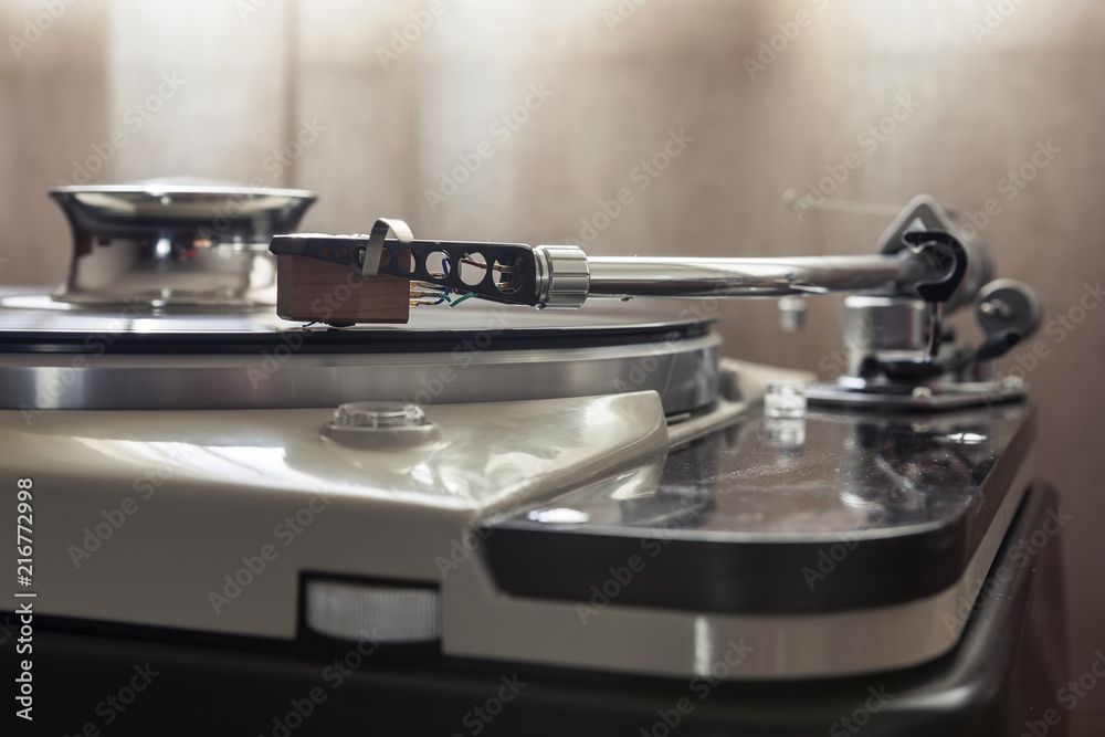 record player closeup record player closeup