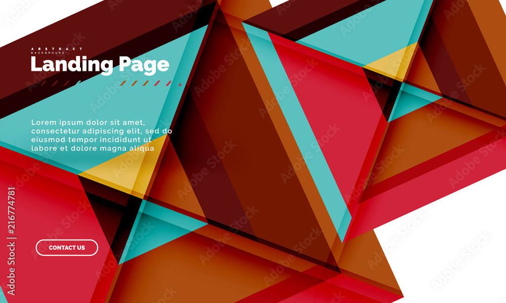Square shape geometric abstract background, landing page web design template Square shape geometric abstract background, landing page web design template