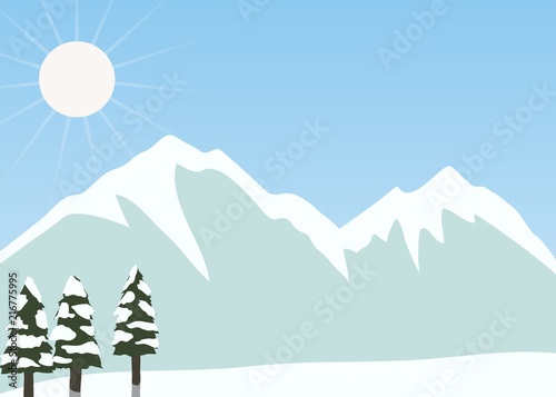 雪山　昼