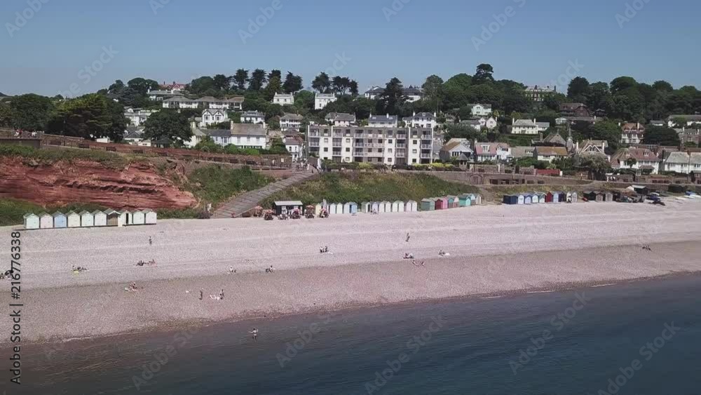 Charming view of a beach and a seafront in Budleigh Salterton, East Devon, England Charming view of a beach and a seafront in Budleigh Salterton, East Devon, England