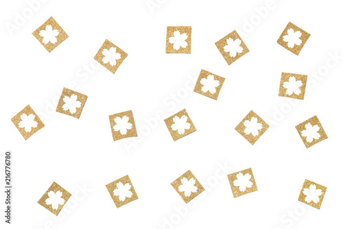 Gold glitter sakura paper cut background - isolated