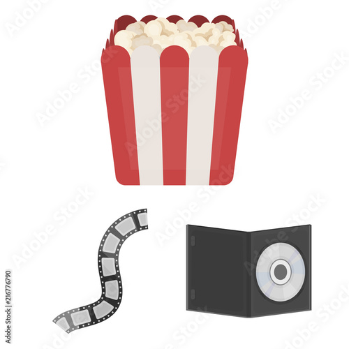 Films and cinema cartoon icons in set collection for design.Movies and Attributes vector symbol stock web illustration.