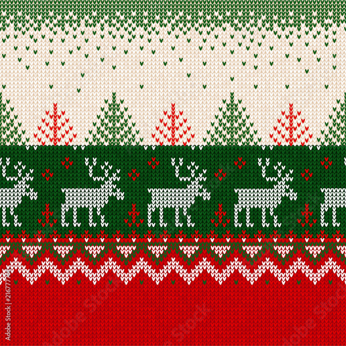 Merry Christmas New Year seamless pattern border frame scandinavian deers