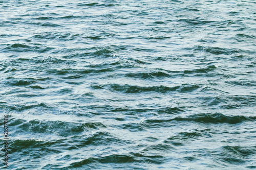 Low view on sea waves. Water background.