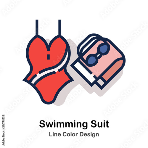 Swimming suit Line Color 