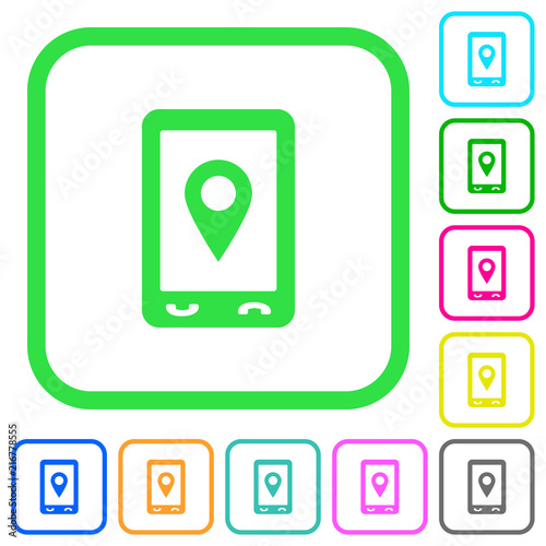 Mobile navigation vivid colored flat icons
