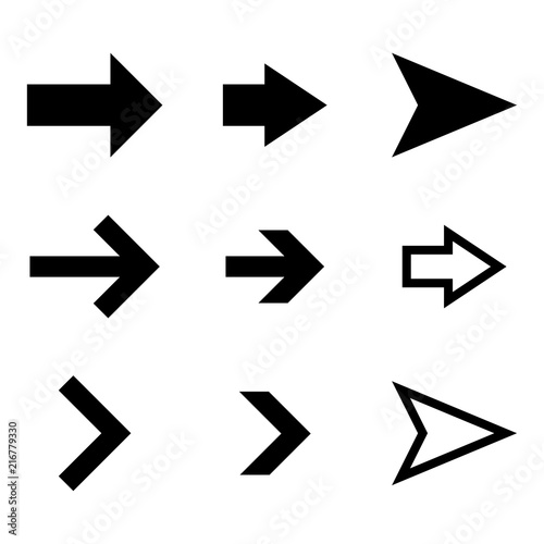 Free Download Arrows set. Flat black simple signs - GFXLoad