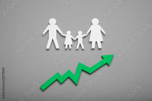 фотографія World human population growth. Birth rate concept.