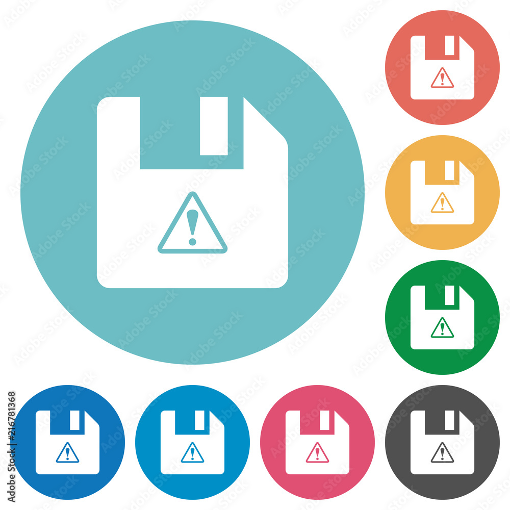 File warning flat round icons File warning flat round icons