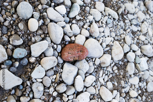 red stone at the river