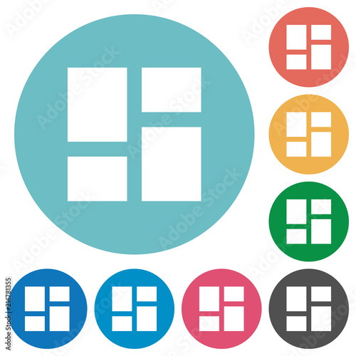 Admin dashboard panels flat round icons
