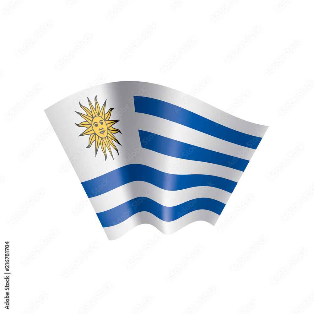 Obraz premium Uruguay flag, vector illustration