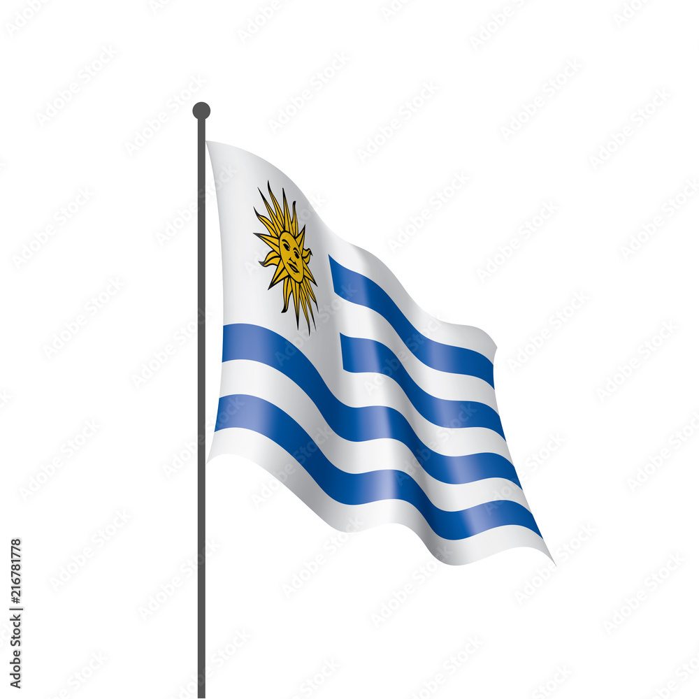 Fototapeta premium Uruguay flag, vector illustration