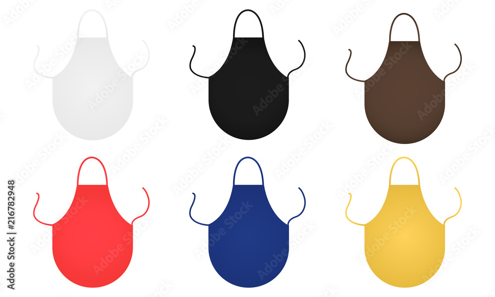 Set of round aprons isolated on white background. Vector illustration Set of round aprons isolated on white background. Vector illustration