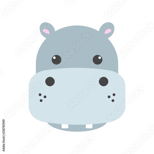 Fotótapéta Cute hippo face icon