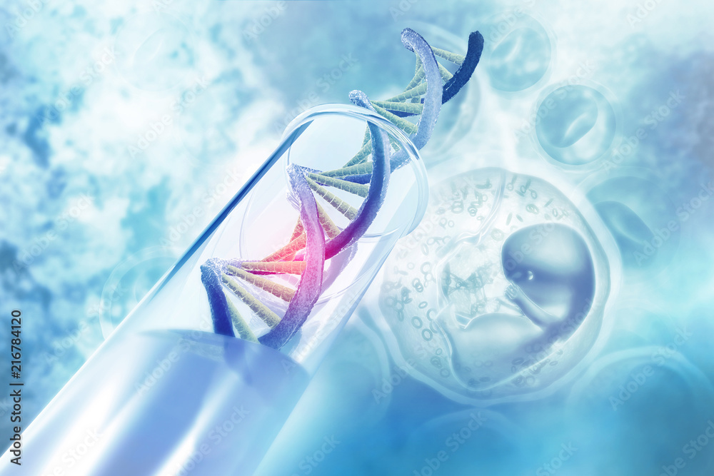 DNA cell on scientific background DNA cell on scientific background