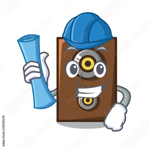Architect speaker character cartoon style