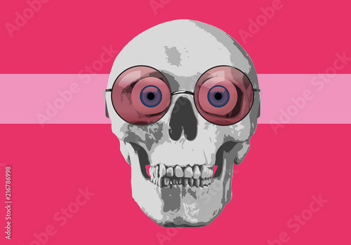 tête de mort - humour - lunettes - regard - expression - yeux - crâne - humoristique - concept