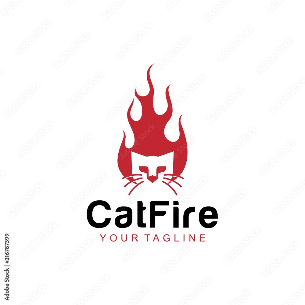 Cat fire logo Cat fire logo