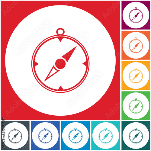 Compass icon isolated